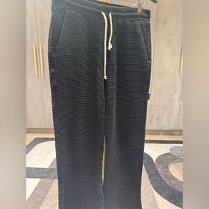 DONNI. Black Waffle Knit Sweatpants